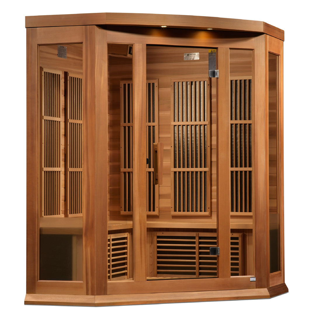Dynamic Saunas Direct Maxxus "Avignon" 3 Person Corner Near Zero EMF FAR IR Sauna (MX-K356-01-ZF CED / MX-M356-01-ZF CED)